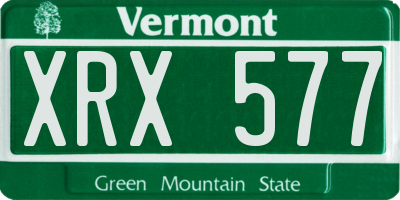 VT license plate XRX577