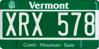 VT license plate XRX578