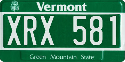 VT license plate XRX581