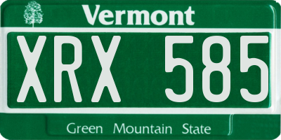 VT license plate XRX585