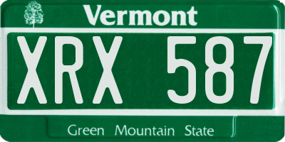 VT license plate XRX587