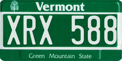 VT license plate XRX588