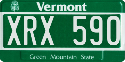 VT license plate XRX590