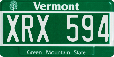 VT license plate XRX594