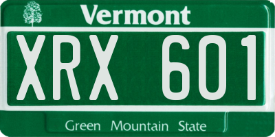 VT license plate XRX601