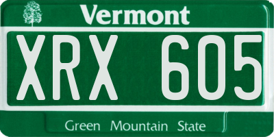VT license plate XRX605