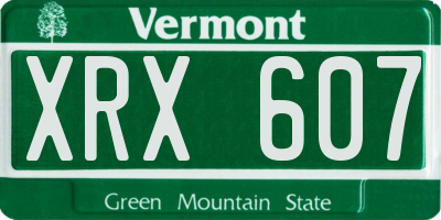 VT license plate XRX607
