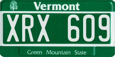 VT license plate XRX609