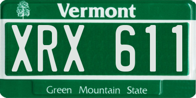 VT license plate XRX611
