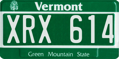 VT license plate XRX614