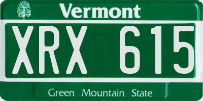 VT license plate XRX615