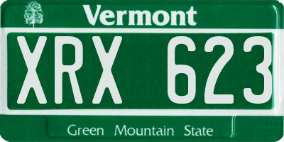 VT license plate XRX623