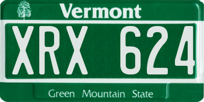 VT license plate XRX624