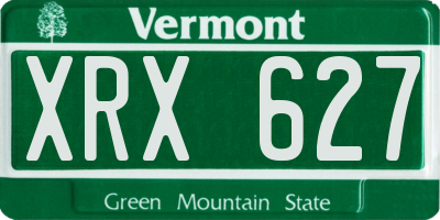 VT license plate XRX627
