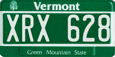 VT license plate XRX628