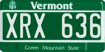 VT license plate XRX636