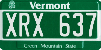 VT license plate XRX637
