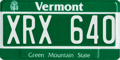 VT license plate XRX640
