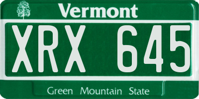 VT license plate XRX645