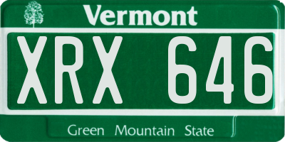 VT license plate XRX646