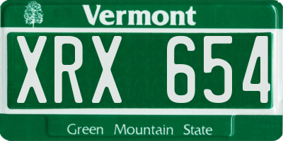 VT license plate XRX654