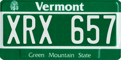 VT license plate XRX657