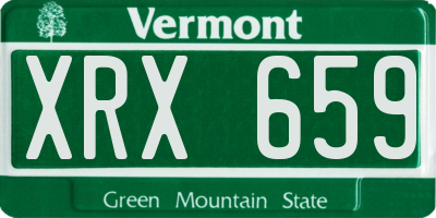 VT license plate XRX659