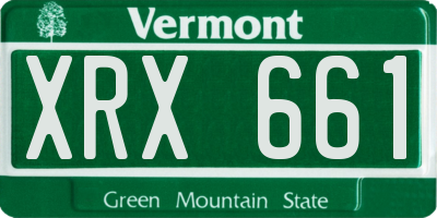 VT license plate XRX661