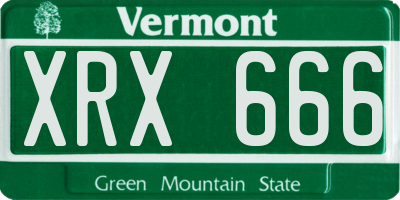 VT license plate XRX666