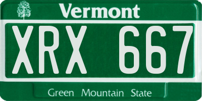 VT license plate XRX667