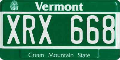VT license plate XRX668