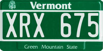 VT license plate XRX675