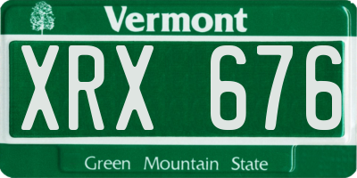 VT license plate XRX676