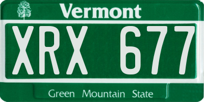 VT license plate XRX677