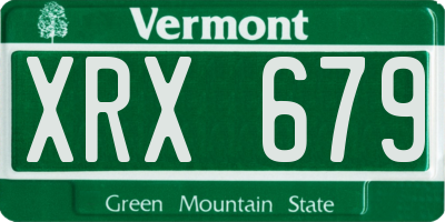VT license plate XRX679
