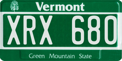 VT license plate XRX680