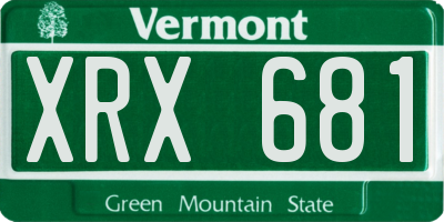 VT license plate XRX681