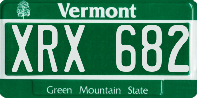 VT license plate XRX682