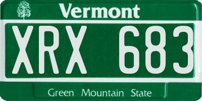 VT license plate XRX683