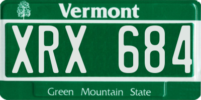 VT license plate XRX684