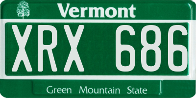 VT license plate XRX686