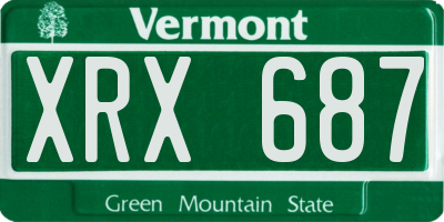 VT license plate XRX687