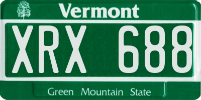 VT license plate XRX688