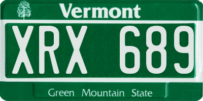 VT license plate XRX689
