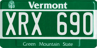 VT license plate XRX690