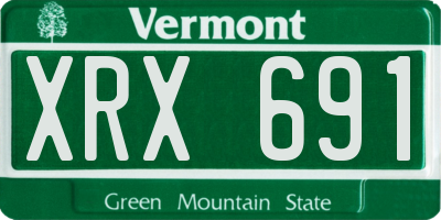 VT license plate XRX691