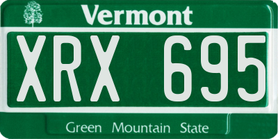 VT license plate XRX695