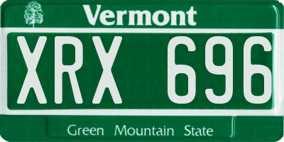 VT license plate XRX696