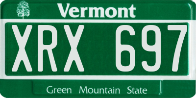 VT license plate XRX697