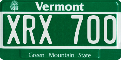 VT license plate XRX700